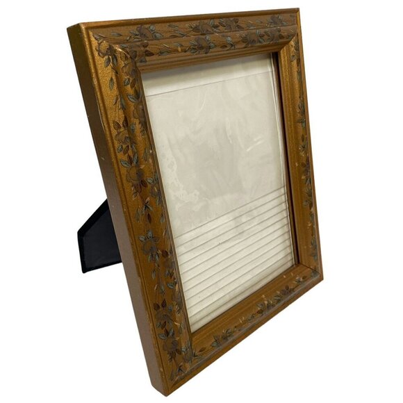 Floral Gilt Wood Photo Frame for 5x7" Photo plus Photo Sleeve Insert - Picture 3 of 13